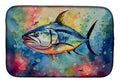 Yellowfin Tuna Dish Drying Mat Absorbent Dish Drying Mat Pad for Kitchen Counter Dish Drainer Mat for Countertop, 14 x 21", Multicolor