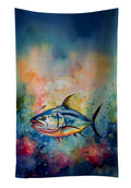 Yellowfin Tuna Kitchen Towel Velour Plush Front and Cotton Loop Back Machine Washable