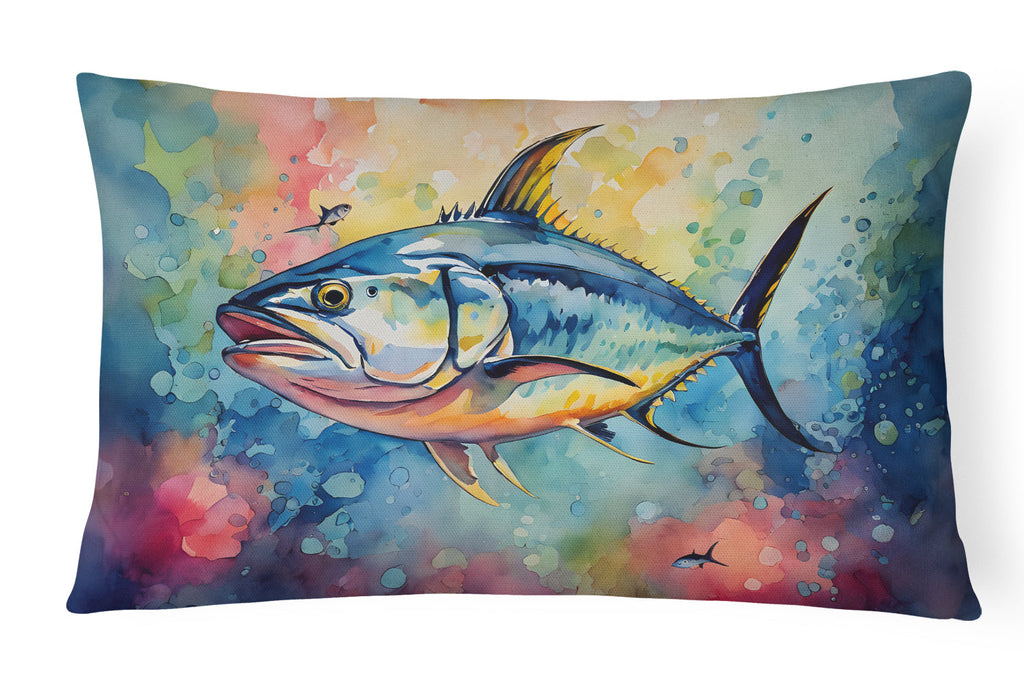 Yellowfin Tuna Decorative Throw Pillow 12x16 Indoor Outdoor Accent Cushion, Fabric Cover with Insert for Sofa, Bed, Porch & Living Room