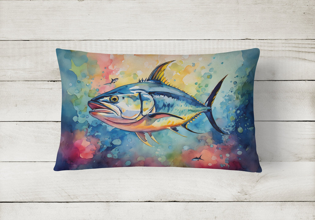 Yellowfin Tuna Decorative Throw Pillow 12x16 Indoor Outdoor Accent Cushion, Fabric Cover with Insert for Sofa, Bed, Porch & Living Room