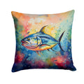 Yellowfin Tuna Decorative Throw Pillow 18x18 Indoor Outdoor Accent Cushion, Fabric Cover with Insert for Sofa, Bed, Porch & Living Room