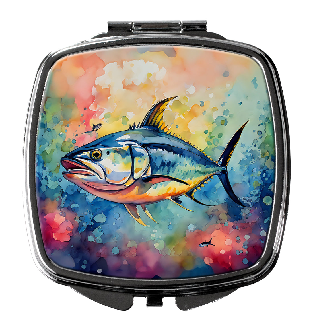 Yellowfin Tuna Compact Mirror Decorative Travel Makeup Mirror for Women Girls Gifts Pocket Makeup Mirror Folding Handheld