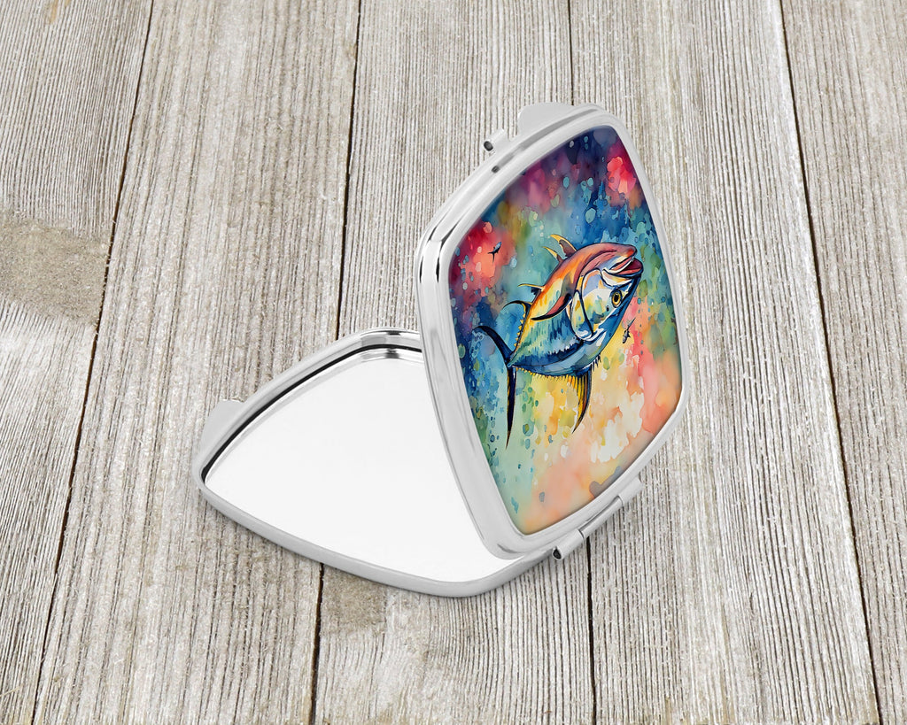 Yellowfin Tuna Compact Mirror Decorative Travel Makeup Mirror for Women Girls Gifts Pocket Makeup Mirror Folding Handheld