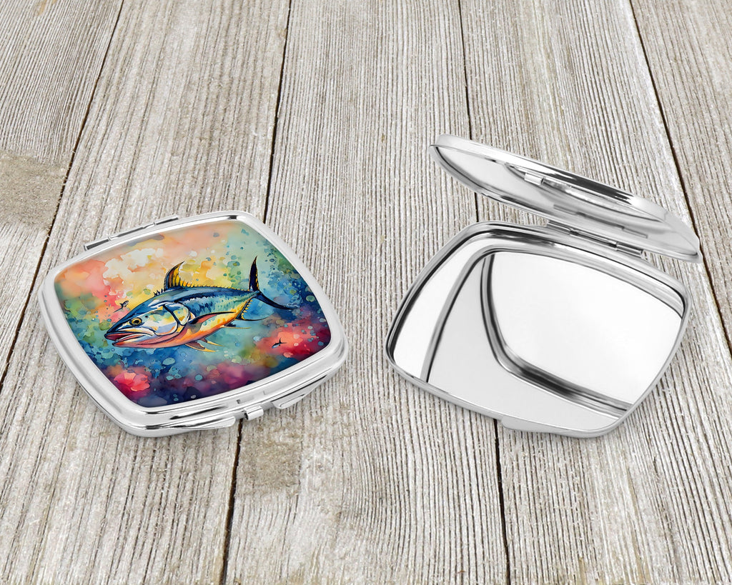 Yellowfin Tuna Compact Mirror Decorative Travel Makeup Mirror for Women Girls Gifts Pocket Makeup Mirror Folding Handheld