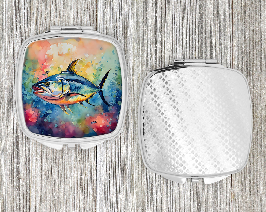 Yellowfin Tuna Compact Mirror Decorative Travel Makeup Mirror for Women Girls Gifts Pocket Makeup Mirror Folding Handheld