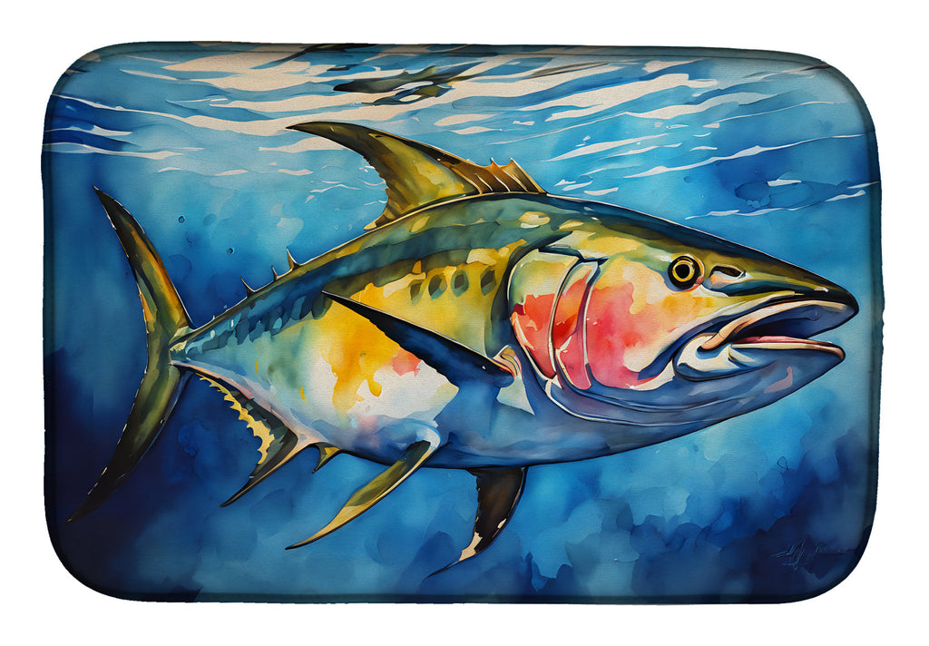 Yellowfin Tuna Dish Drying Mat Absorbent Dish Drying Mat Pad for Kitchen Counter Dish Drainer Mat for Countertop, 14 x 21", Multicolor