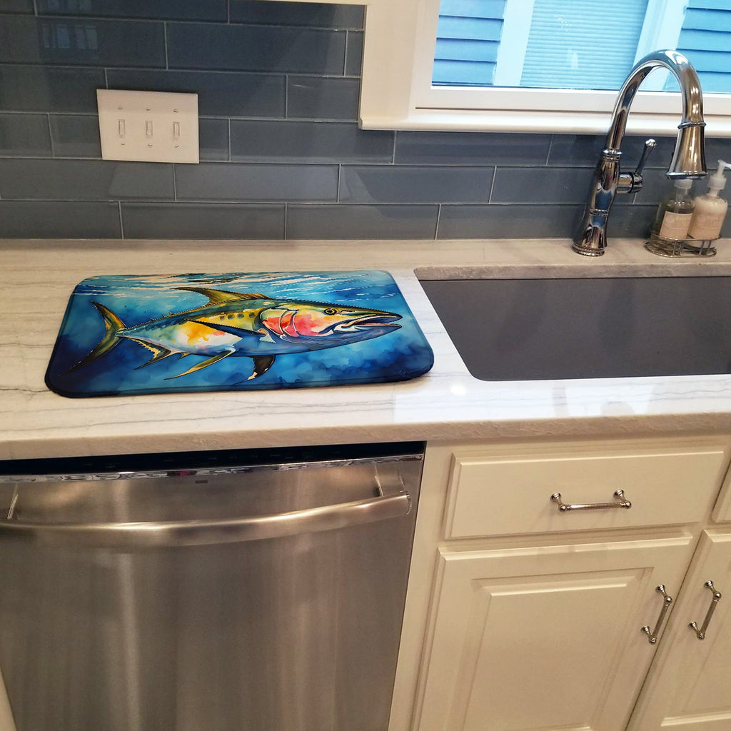 Yellowfin Tuna Dish Drying Mat Absorbent Dish Drying Mat Pad for Kitchen Counter Dish Drainer Mat for Countertop, 14 x 21", Multicolor