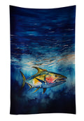 Yellowfin Tuna Kitchen Towel Velour Plush Front and Cotton Loop Back Machine Washable