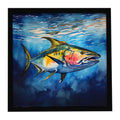 Yellowfin Tuna Framed Metal Print Bathroom, Kitchen, Office, Home Decor Wall Art Ready to Hang, Square, 8X8