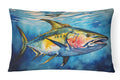 Yellowfin Tuna Decorative Throw Pillow 12x16 Indoor Outdoor Accent Cushion, Fabric Cover with Insert for Sofa, Bed, Porch & Living Room