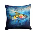 Yellowfin Tuna Decorative Throw Pillow 18x18 Indoor Outdoor Accent Cushion, Fabric Cover with Insert for Sofa, Bed, Porch & Living Room