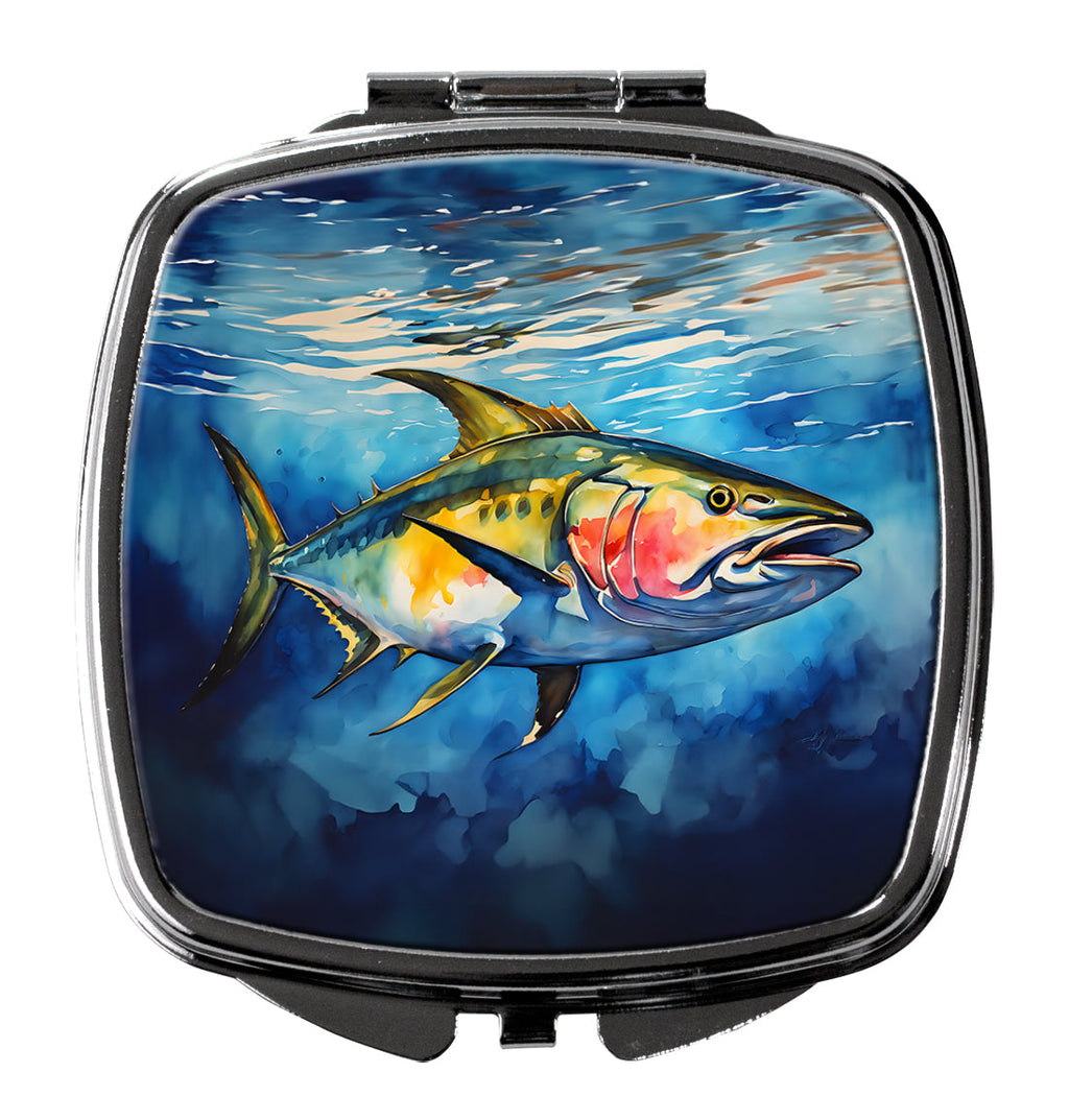 Yellowfin Tuna Compact Mirror Decorative Travel Makeup Mirror for Women Girls Gifts Pocket Makeup Mirror Folding Handheld