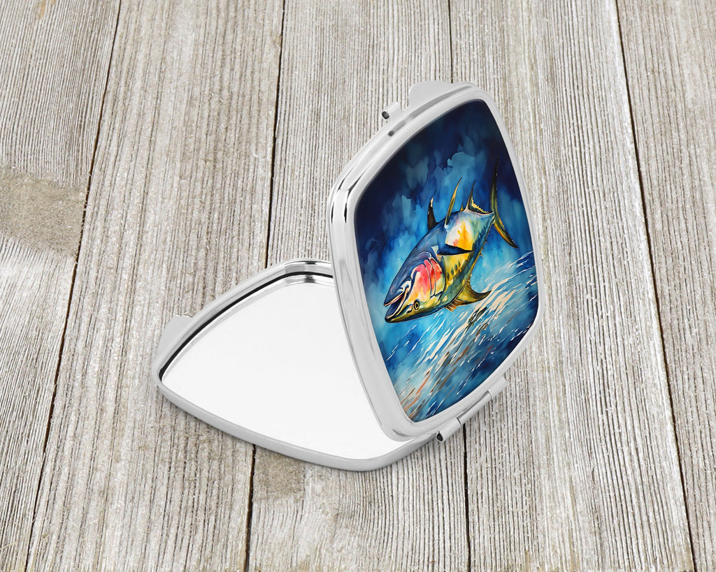 Yellowfin Tuna Compact Mirror Decorative Travel Makeup Mirror for Women Girls Gifts Pocket Makeup Mirror Folding Handheld