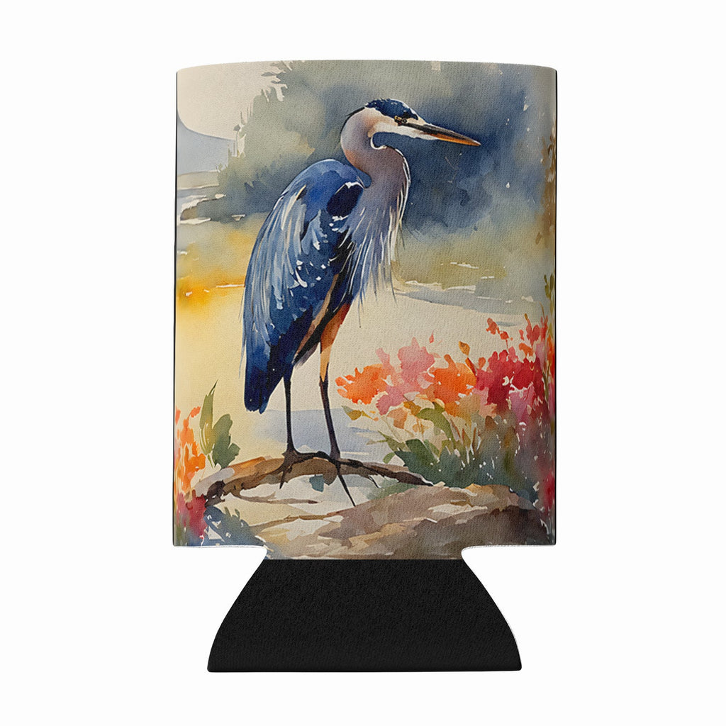 Blue Heron Can or Bottle Hugger Cooler Sleeve for Standard 12 oz Cans, Insulated Foam Beer & Soda Can Hugger Reusable