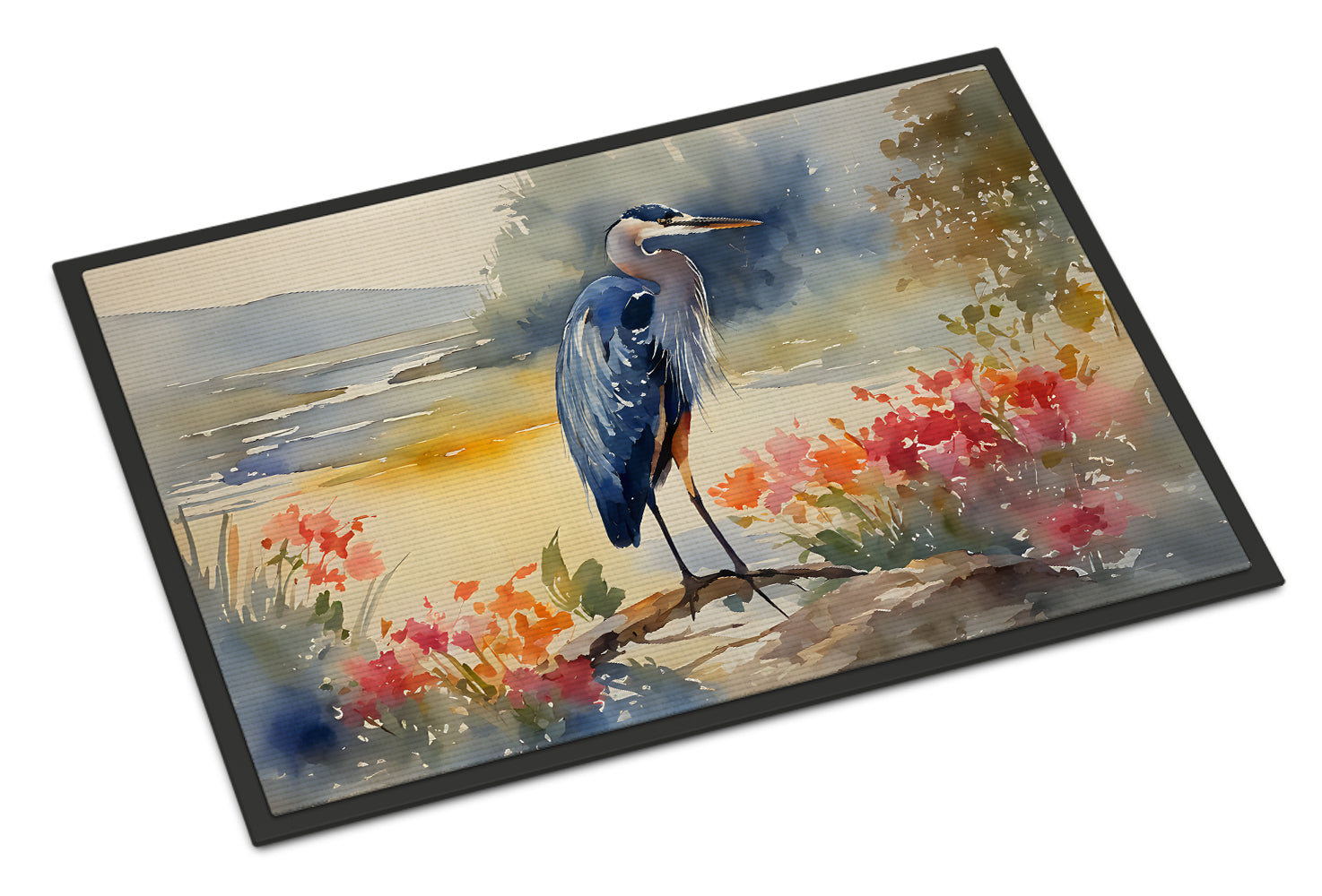 Blue Heron Doormat Indoor Outdoor 18H X 27W Front Door Mat Rugs for Entryway, Non Slip Washable
