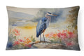 Blue Heron Decorative Throw Pillow 12x16 Indoor Outdoor Accent Cushion, Fabric Cover with Insert for Sofa, Bed, Porch & Living Room