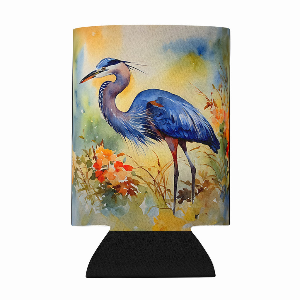 Blue Heron Can or Bottle Hugger Cooler Sleeve for Standard 12 oz Cans, Insulated Foam Beer & Soda Can Hugger Reusable