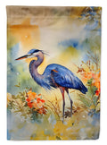 Blue Heron House Flag 28x40 Porch Sleeve Pole Decorative Outside Yard Banner Artwork Wall Hanging, Polyester