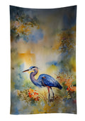 Blue Heron Kitchen Towel Velour Plush Front and Cotton Loop Back Machine Washable