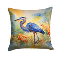 Blue Heron Decorative Throw Pillow 18x18 Indoor Outdoor Accent Cushion, Fabric Cover with Insert for Sofa, Bed, Porch & Living Room