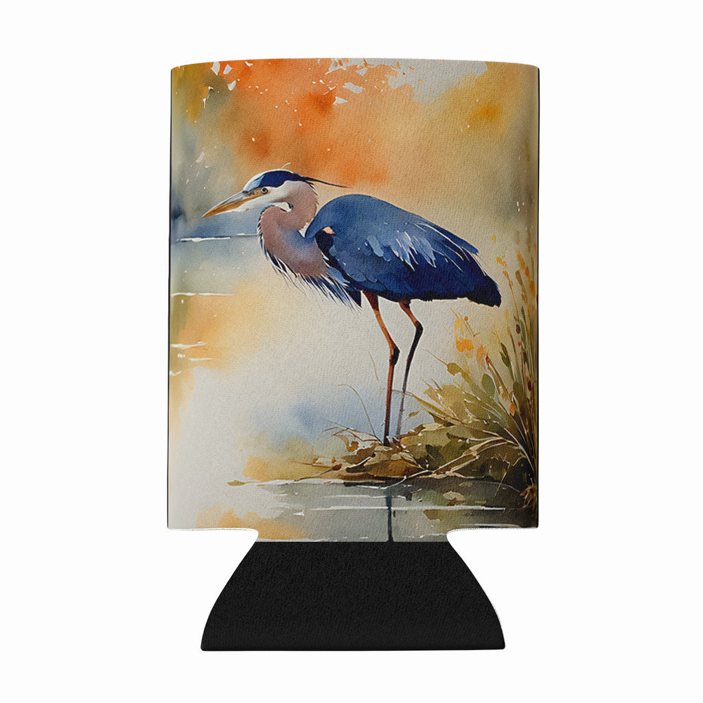 Blue Heron Can or Bottle Hugger Cooler Sleeve for Standard 12 oz Cans, Insulated Foam Beer & Soda Can Hugger Reusable