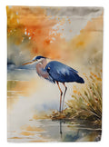 Blue Heron House Flag 28x40 Porch Sleeve Pole Decorative Outside Yard Banner Artwork Wall Hanging, Polyester