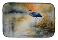 Blue Heron Dish Drying Mat Absorbent Dish Drying Mat Pad for Kitchen Counter Dish Drainer Mat for Countertop, 14 x 21", Multicolor