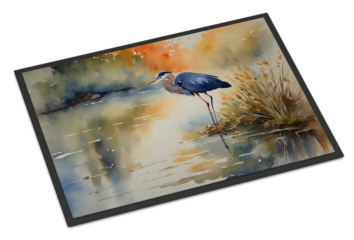 Blue Heron Doormat Indoor Outdoor 18H X 27W Front Door Mat Rugs for Entryway, Non Slip Washable