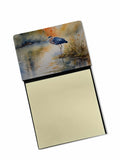 Blue Heron Watercolor Sticky Note Holder Refillable Dispenser Desk Accessory 3x3 Pad Gift