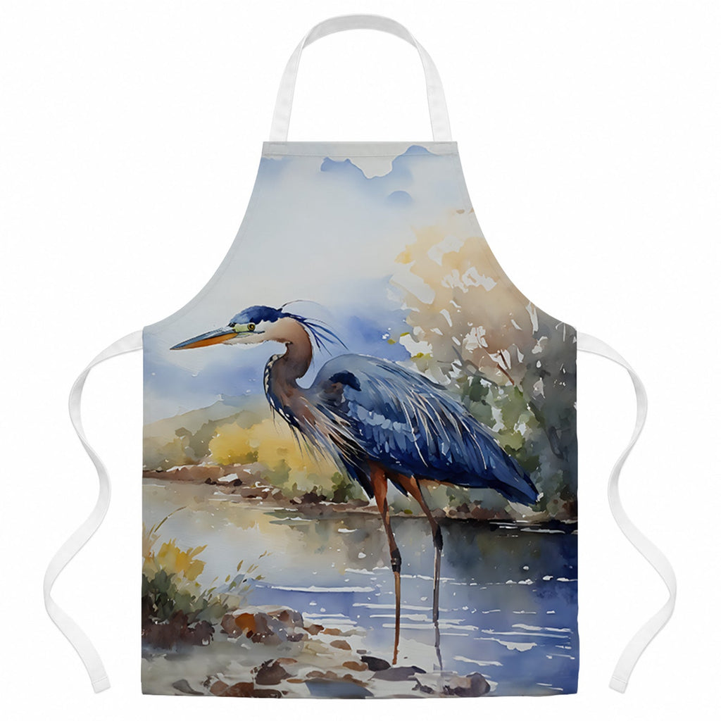 Blue Heron Apron Cooking Kitchen Server Baking Crafts Gardening for Adult Women Men, Unisex, Large, Multicolor