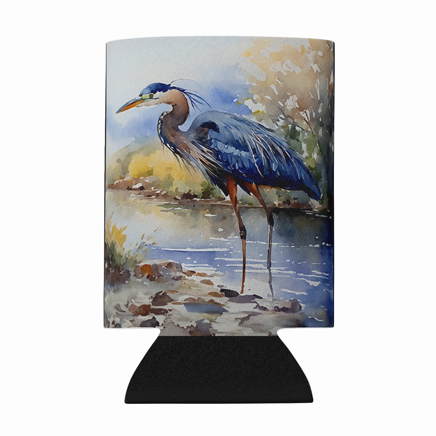 Blue Heron Can or Bottle Hugger Cooler Sleeve for Standard 12 oz Cans, Insulated Foam Beer & Soda Can Hugger Reusable