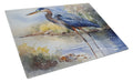 Blue Heron Cutting Board Tempered Glass Kitchen Cutting Surface, Heat Resistant Chopping, Non-Slip Feet, Food Prep & Serving