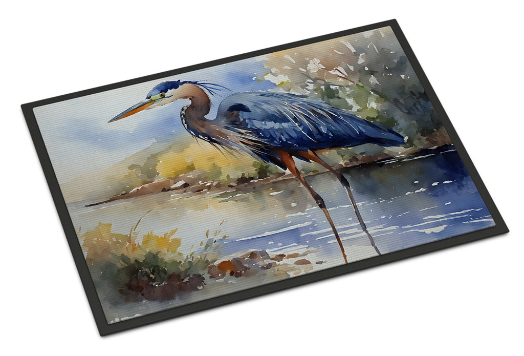 Blue Heron Doormat Indoor Outdoor 18H X 27W Front Door Mat Rugs for Entryway, Non Slip Washable