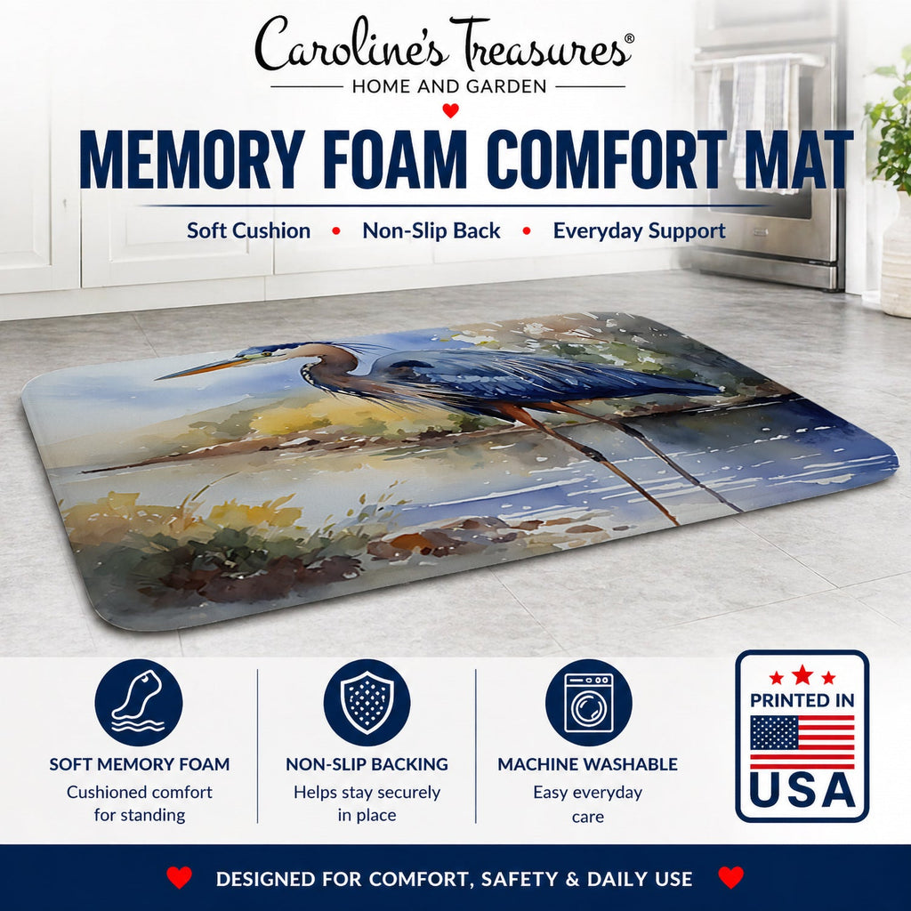 Blue Heron Memory Foam Kitchen Mat Machine Washable Anti-Fatigue Cushion Comfort Bath or Kitchen Rug