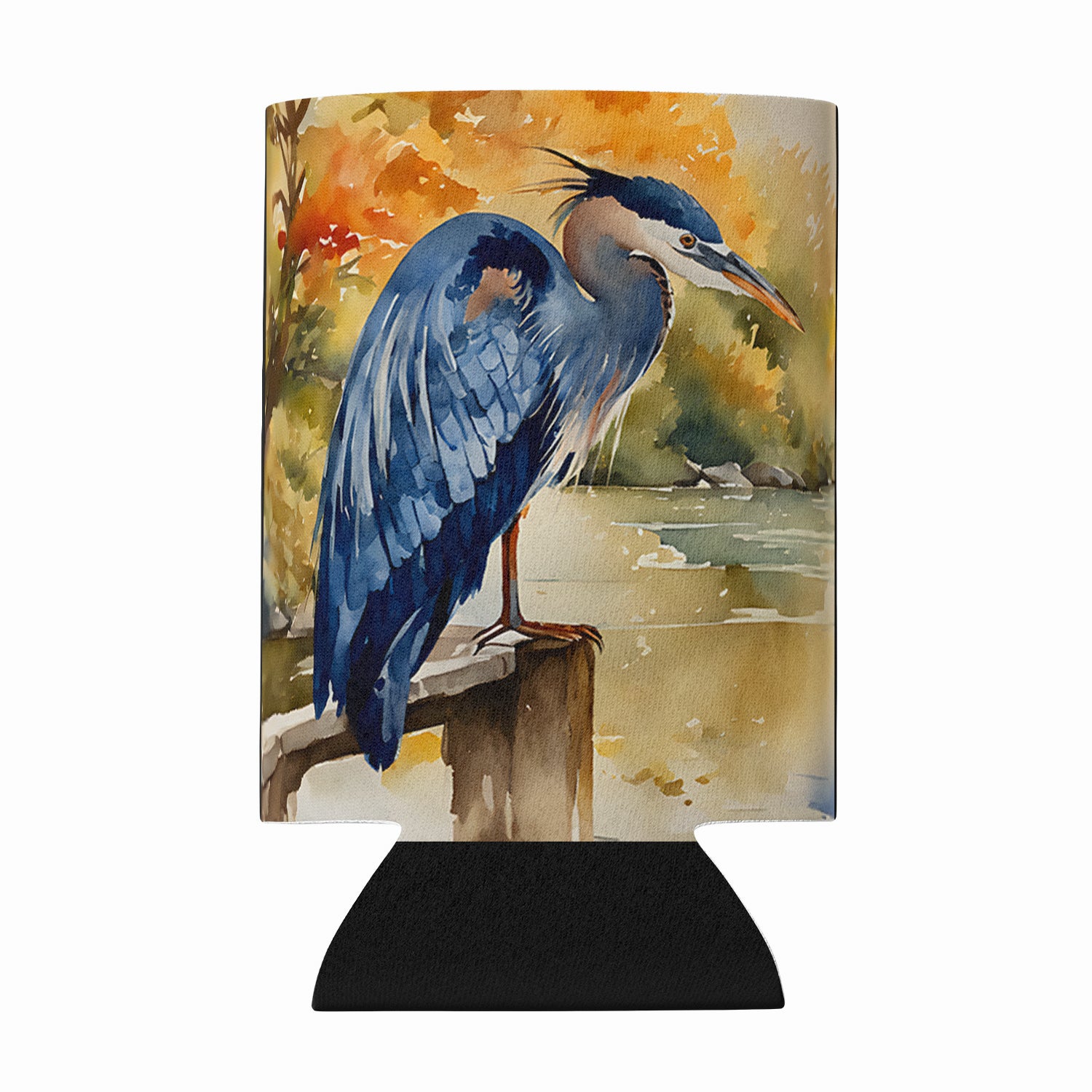 Blue Heron Can or Bottle Hugger Cooler Sleeve for Standard 12 oz Cans, Insulated Foam Beer & Soda Can Hugger Reusable