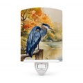 Blue Heron Ceramic Night Light Compact, UL-Certified, Ideal for Bedroom, Bathroom, Nursery, Hallway, Kitchen, 6x4x3, Multicolor