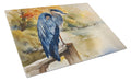 Blue Heron Cutting Board Tempered Glass Kitchen Cutting Surface, Heat Resistant Chopping, Non-Slip Feet, Food Prep & Serving