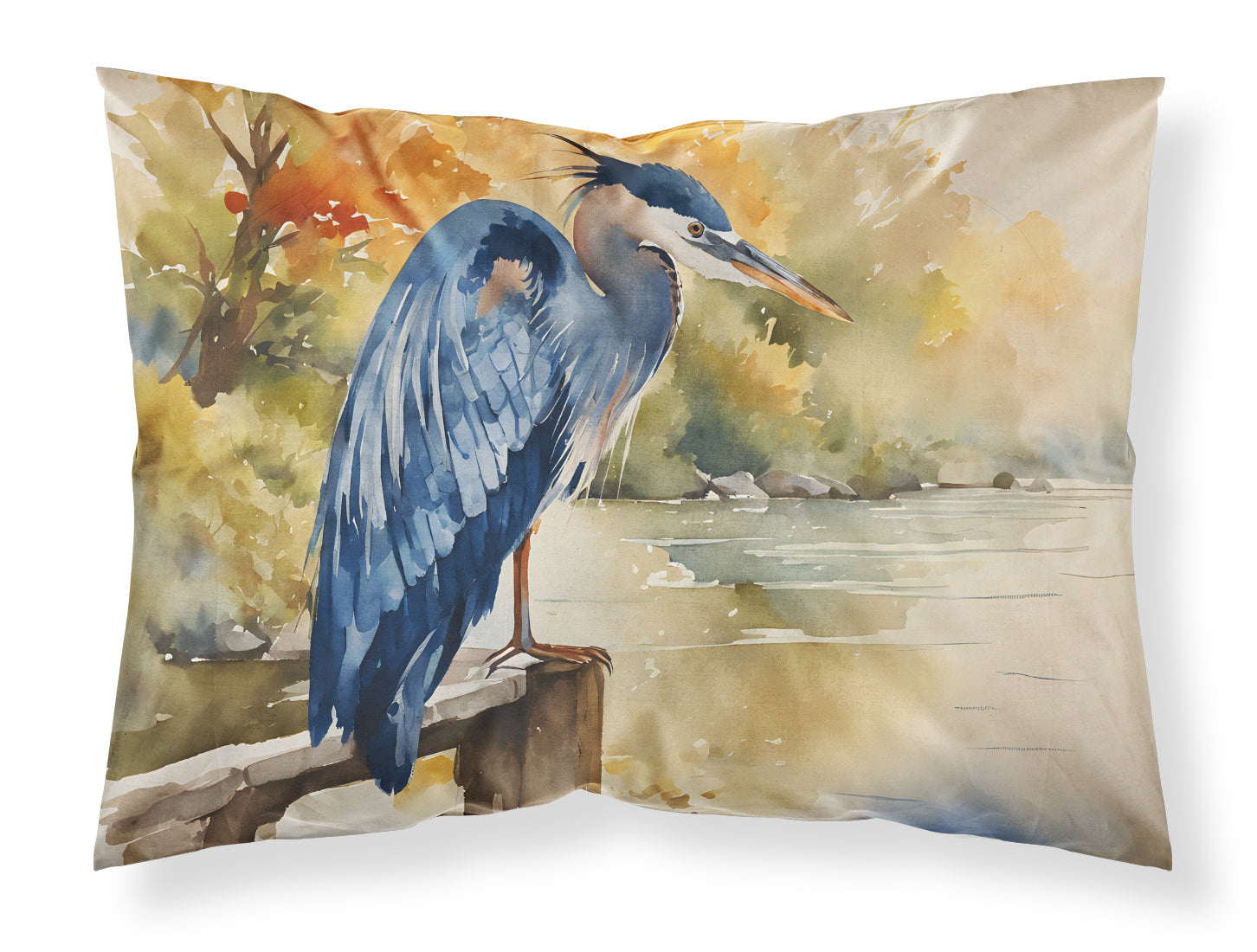 Blue Heron Standard Pillowcase Lightweight Super Soft Easy Care Decorative Artwork Pillowcase, Standard
