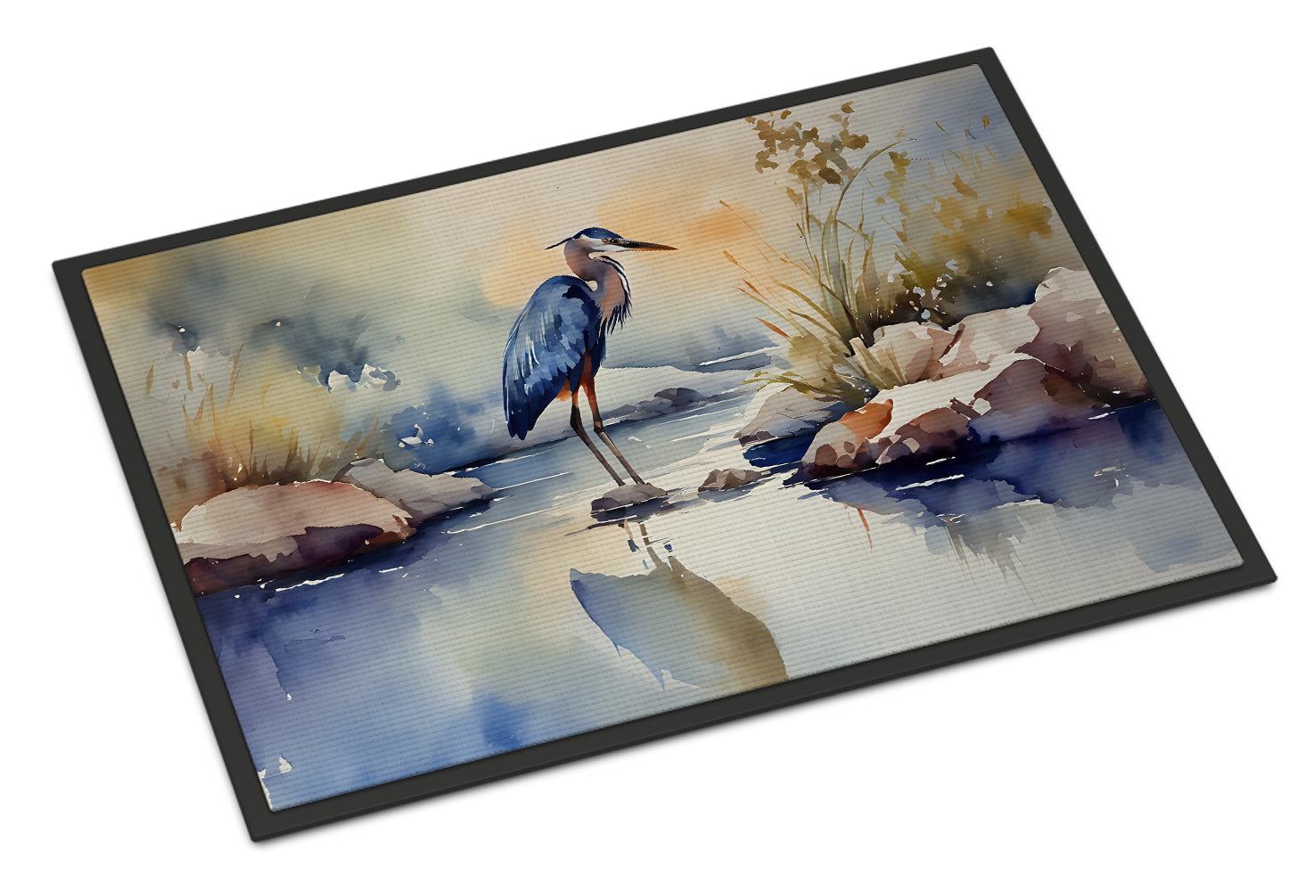 Blue Heron Doormat Indoor Outdoor 18H X 27W Front Door Mat Rugs for Entryway, Non Slip Washable