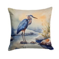 Blue Heron Decorative Throw Pillow 18x18 Indoor Outdoor Accent Cushion, Fabric Cover with Insert for Sofa, Bed, Porch & Living Room