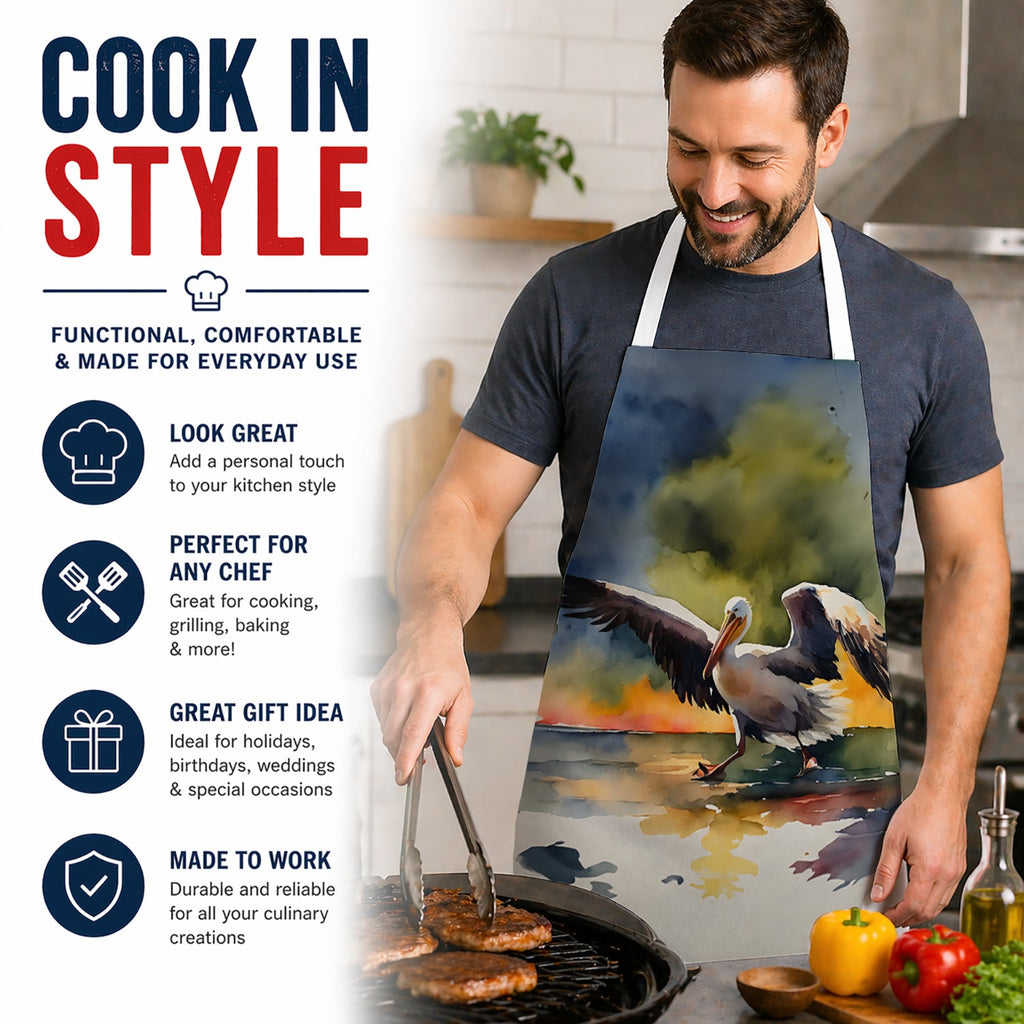 Pelican Apron Cooking Kitchen Server Baking Crafts Gardening for Adult Women Men, Unisex, Large, Multicolor
