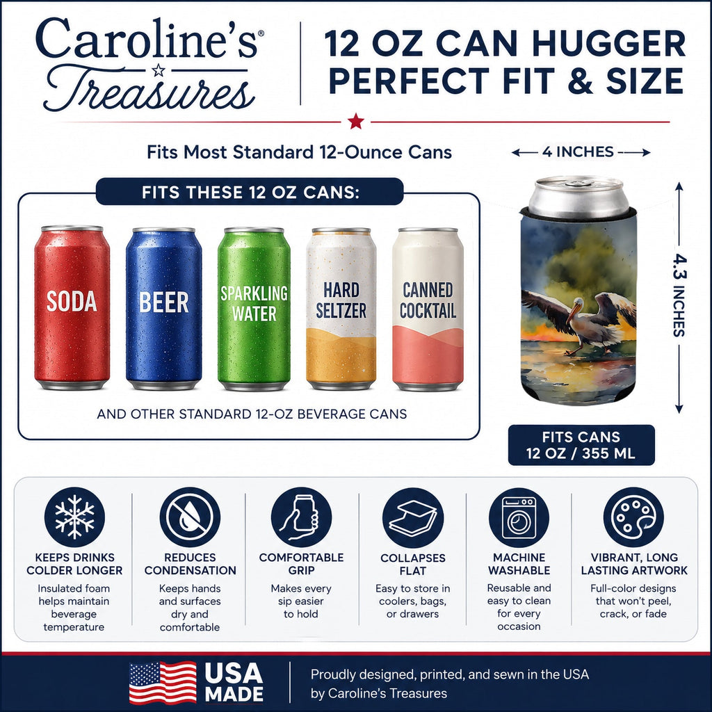 Pelican Can or Bottle Hugger Cooler Sleeve for Standard 12 oz Cans, Insulated Foam Beer & Soda Can Hugger Reusable