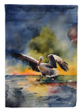 Pelican House Flag 28x40 Porch Sleeve Pole Decorative Outside Yard Banner Artwork Wall Hanging, Polyester