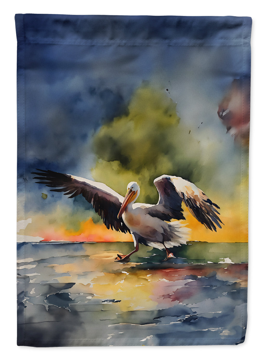 Pelican House Flag 28x40 Porch Sleeve Pole Decorative Outside Yard Banner Artwork Wall Hanging, Polyester