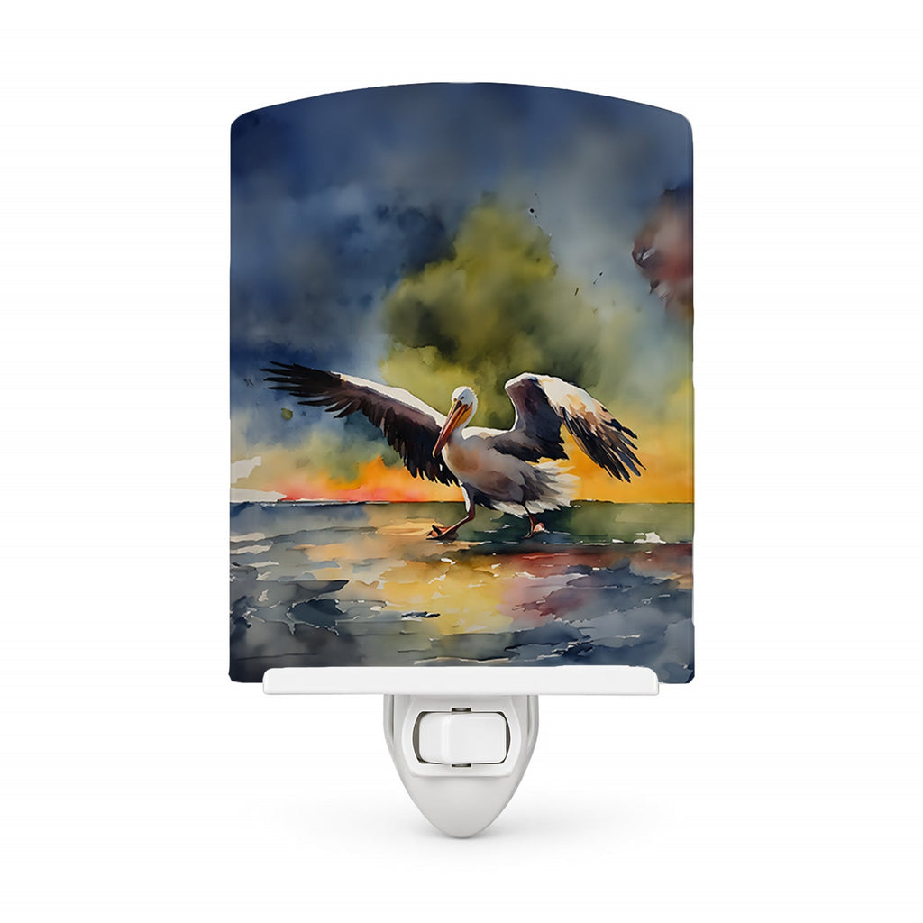 Pelican Ceramic Night Light Compact, UL-Certified, Ideal for Bedroom, Bathroom, Nursery, Hallway, Kitchen, 6x4x3, Multicolor