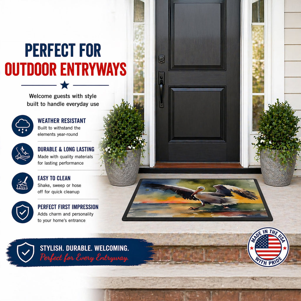 Pelican Doormat Indoor Outdoor 24H X 36W Front Door Mat Rugs for Entryway, Non Slip Washable Low Pile,