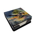 Pelican PU Leather Note Paper Holder with Artist-Designed Cover, Desk Accessory, Office Gift