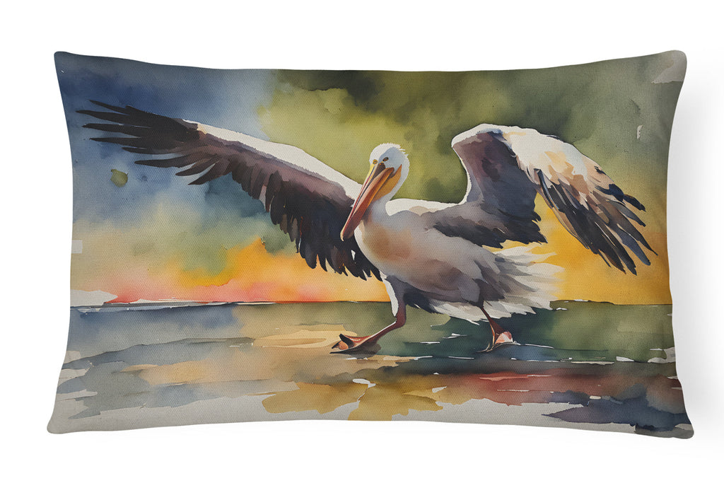 Pelican Decorative Throw Pillow 12x16 Indoor Outdoor Accent Cushion, Fabric Cover with Insert for Sofa, Bed, Porch & Living Room