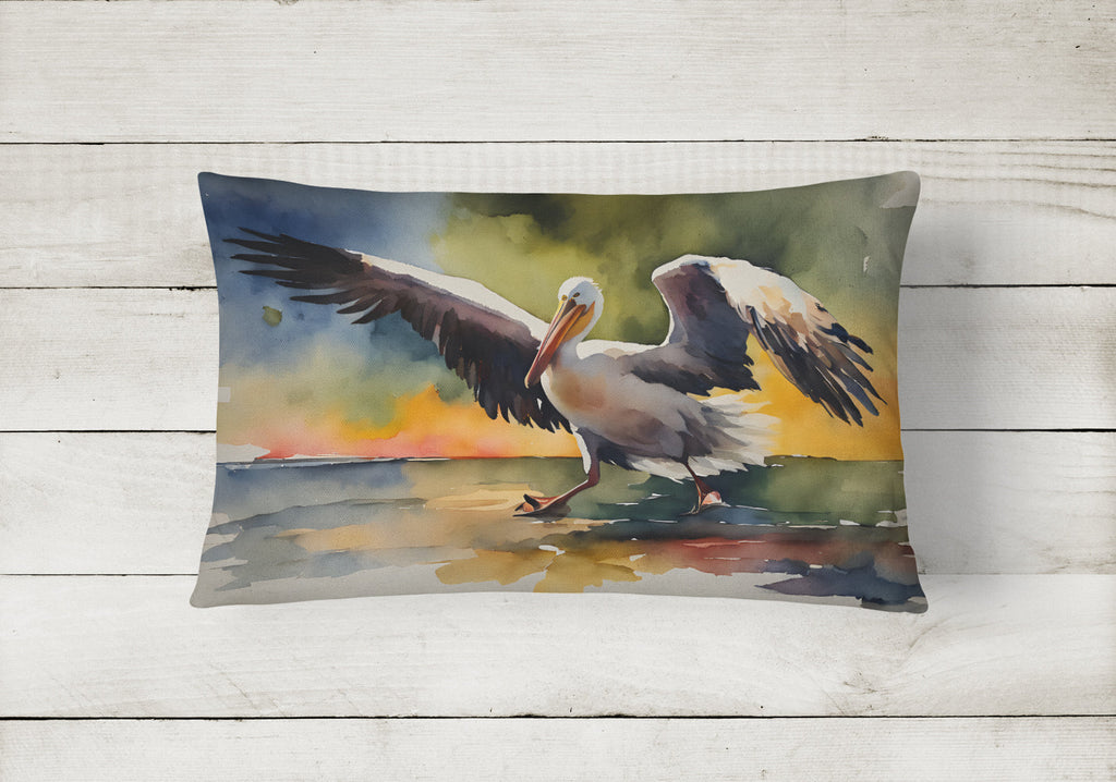 Pelican Decorative Throw Pillow 12x16 Indoor Outdoor Accent Cushion, Fabric Cover with Insert for Sofa, Bed, Porch & Living Room