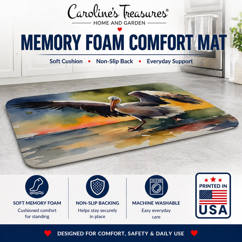 Pelican Memory Foam Kitchen Mat Machine Washable Anti-Fatigue Cushion Comfort Bath or Kitchen Rug